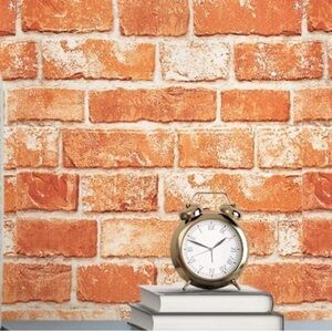 Haok home Sticker Wallpaper Self Adhesive Slight, Red Light Peel and Stick Brick